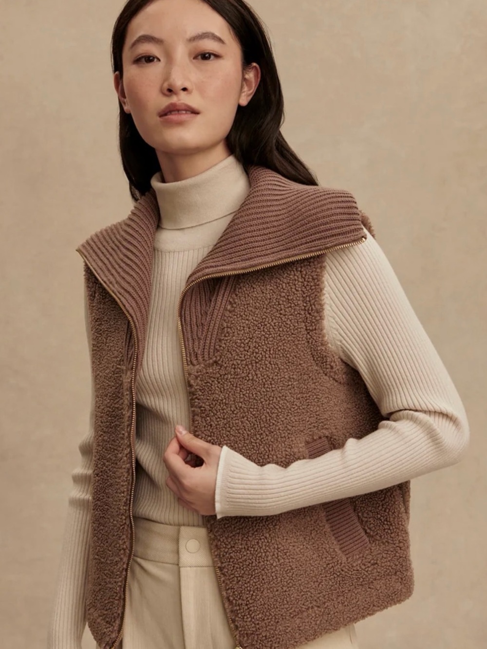 Varley Women’s Aspen Gilet Vest Soft Boucle Sherpa Size XXS NWT MSRP $158